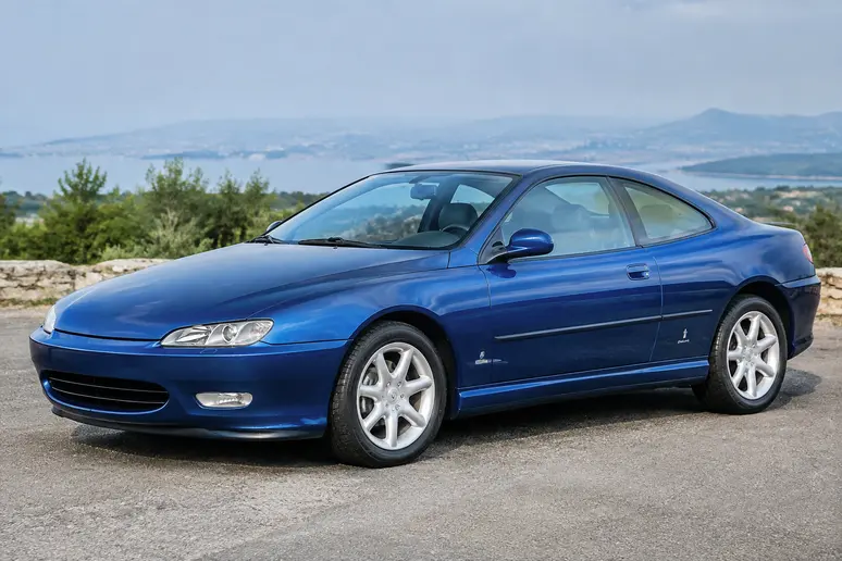 Coupé Peugeot 406 garé en extérieur montrant sa ligne caractéristique pour comparer sa valeur sur le marché